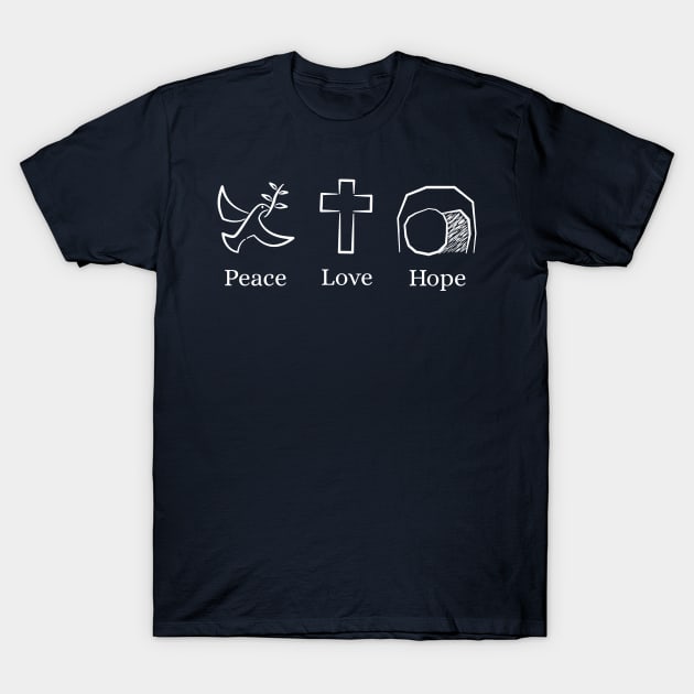 Peace, Love, and Hope in Jesus T-Shirt by donovanh